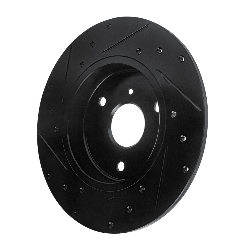 Smart Fortwo Brake Rotor (1) - Front Right - R1 Concepts - Drilled & Slotted - Black - `05-`16